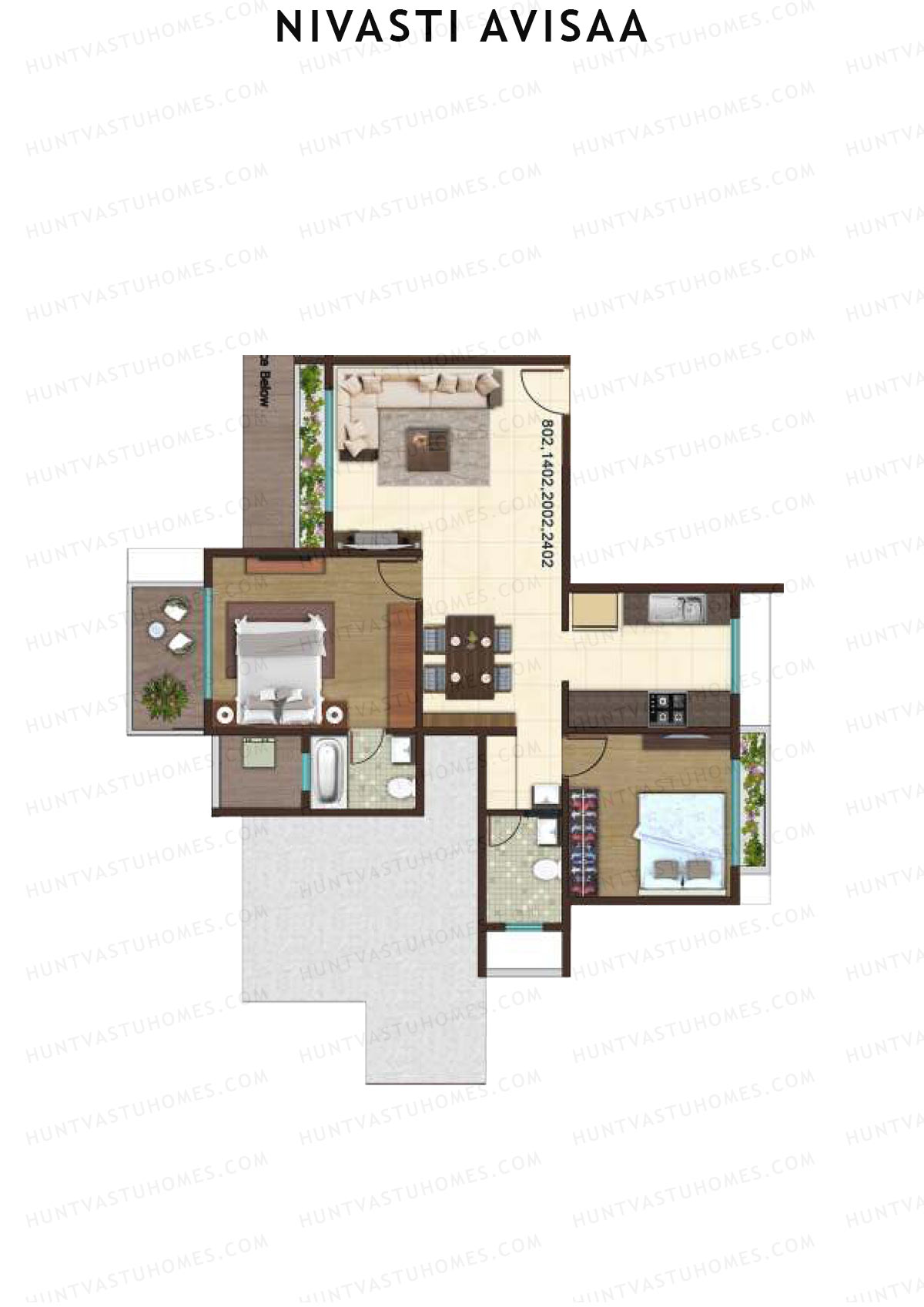 Nivasti Avisaa Tower A Unit 2 Floor Plan