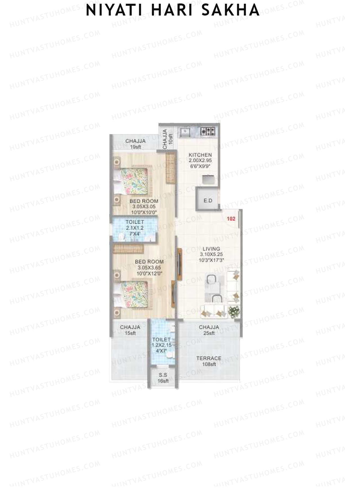 Niyati Hari Sakha Tower A Unit 2 Floor Plan