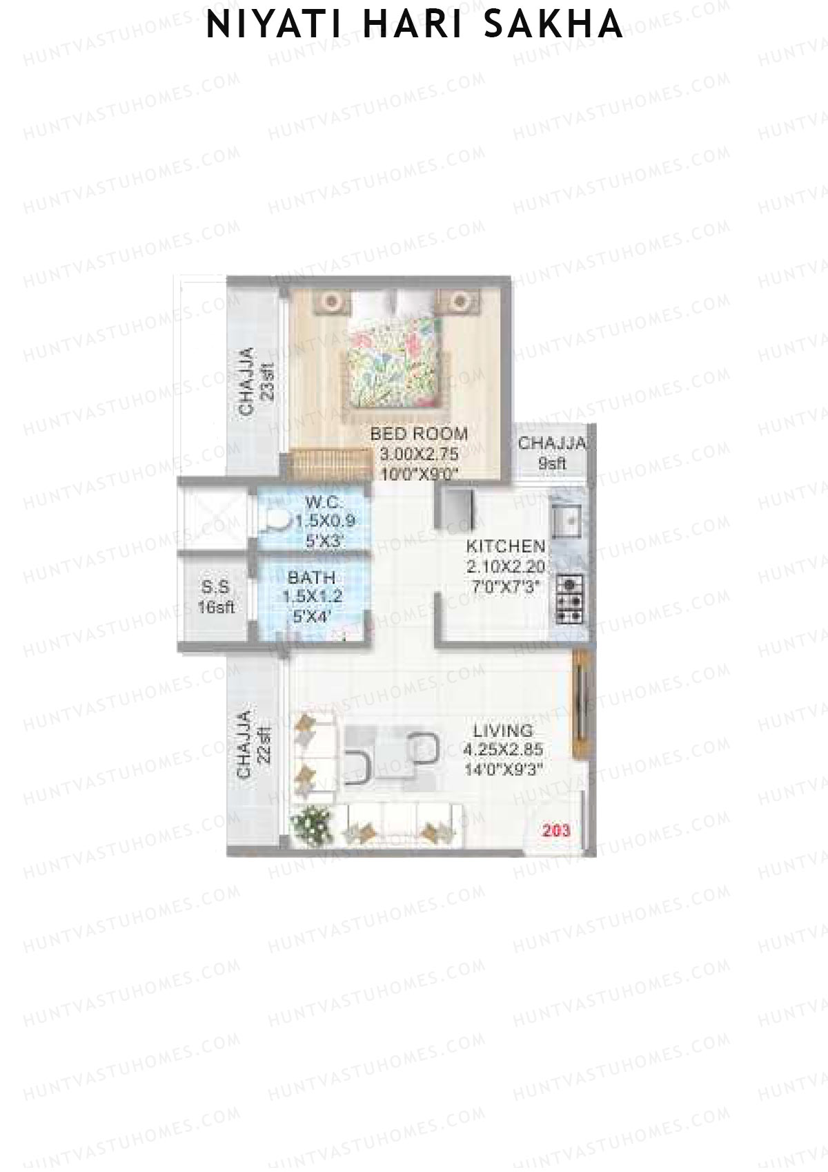 Niyati Hari Sakha Tower A Unit 3 Floor Plan