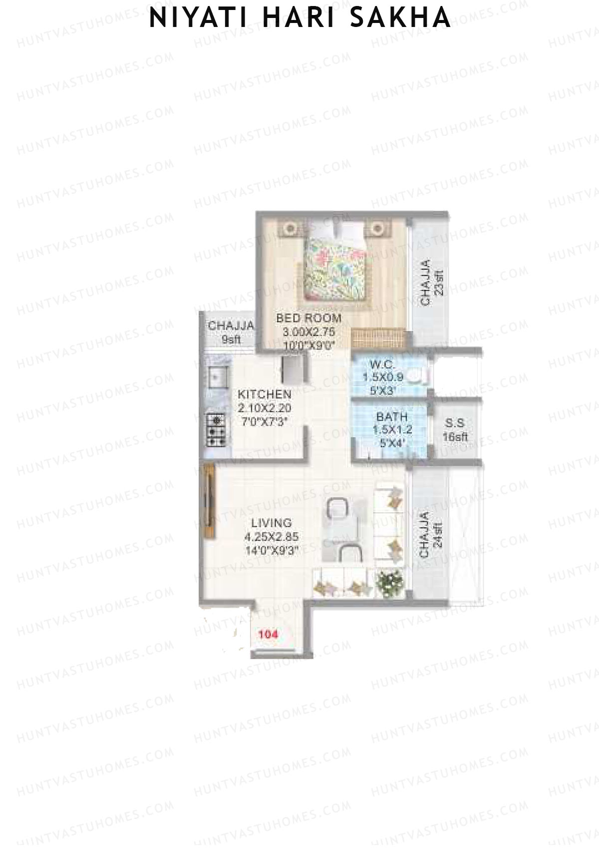 Niyati Hari Sakha Tower A Unit 4 Floor Plan