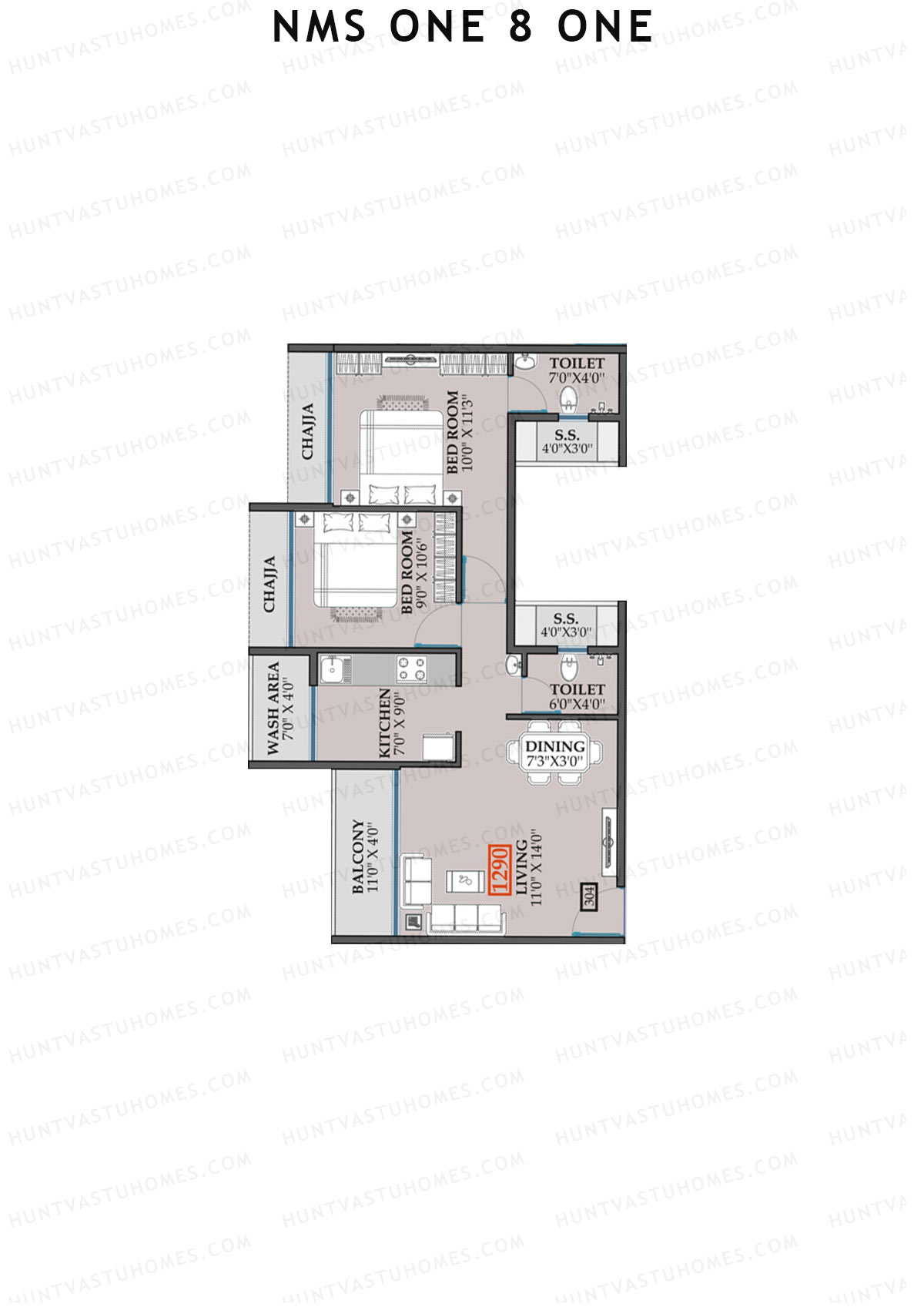 NMS One 8 One Wing A Unit 4 Floor Plan
