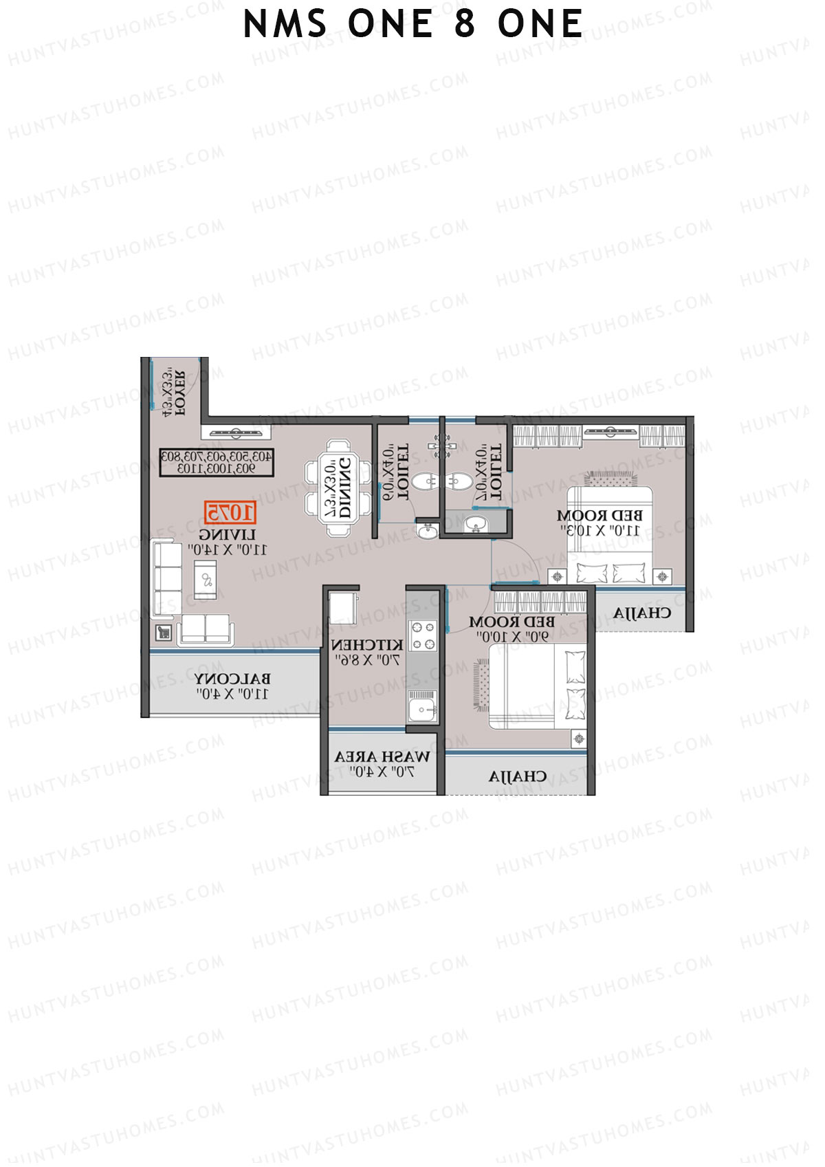NMS One 8 One Wing B Unit 4 Floor Plan