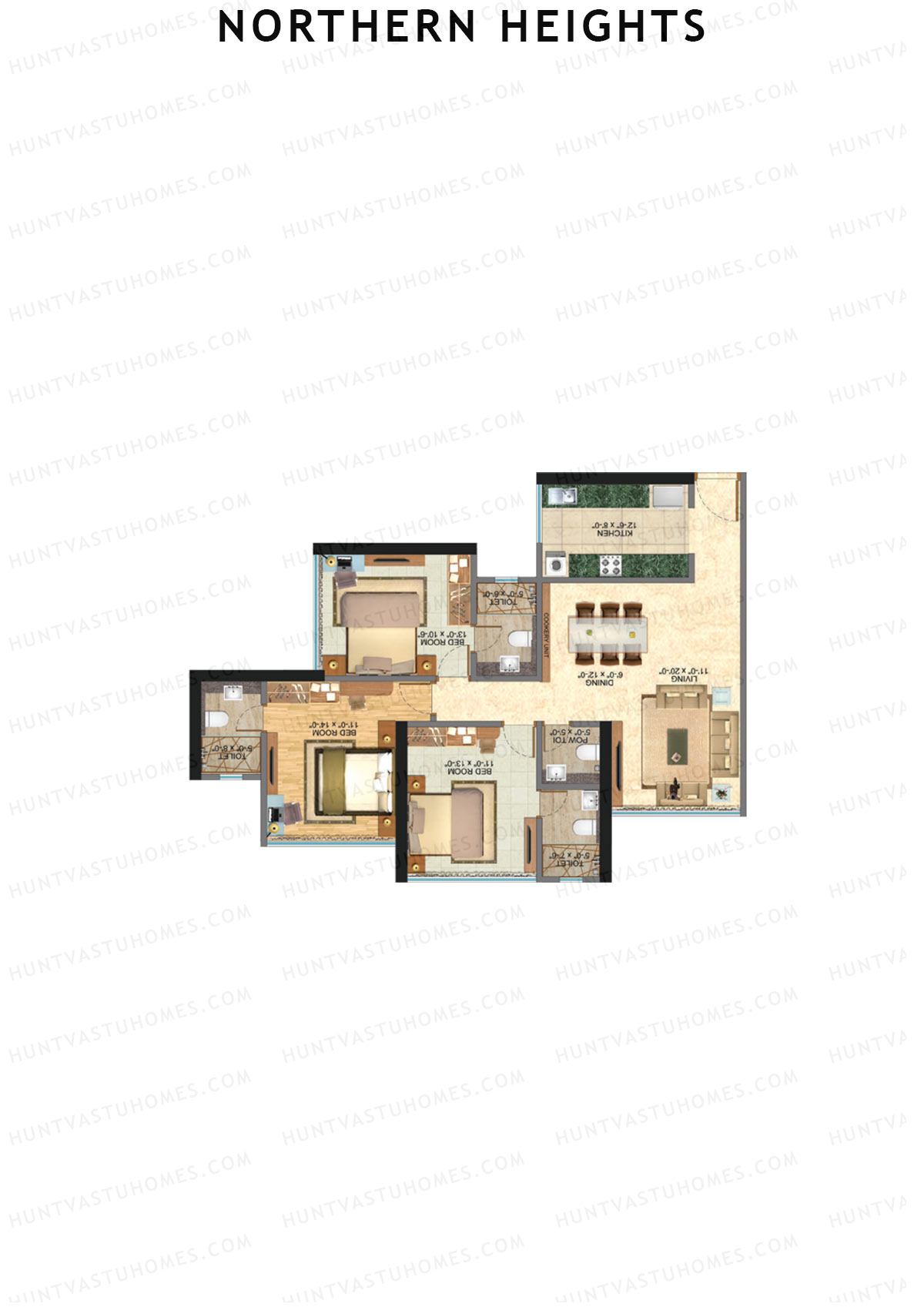 Northern Heights Tower 1 Unit 2 Floor Plan