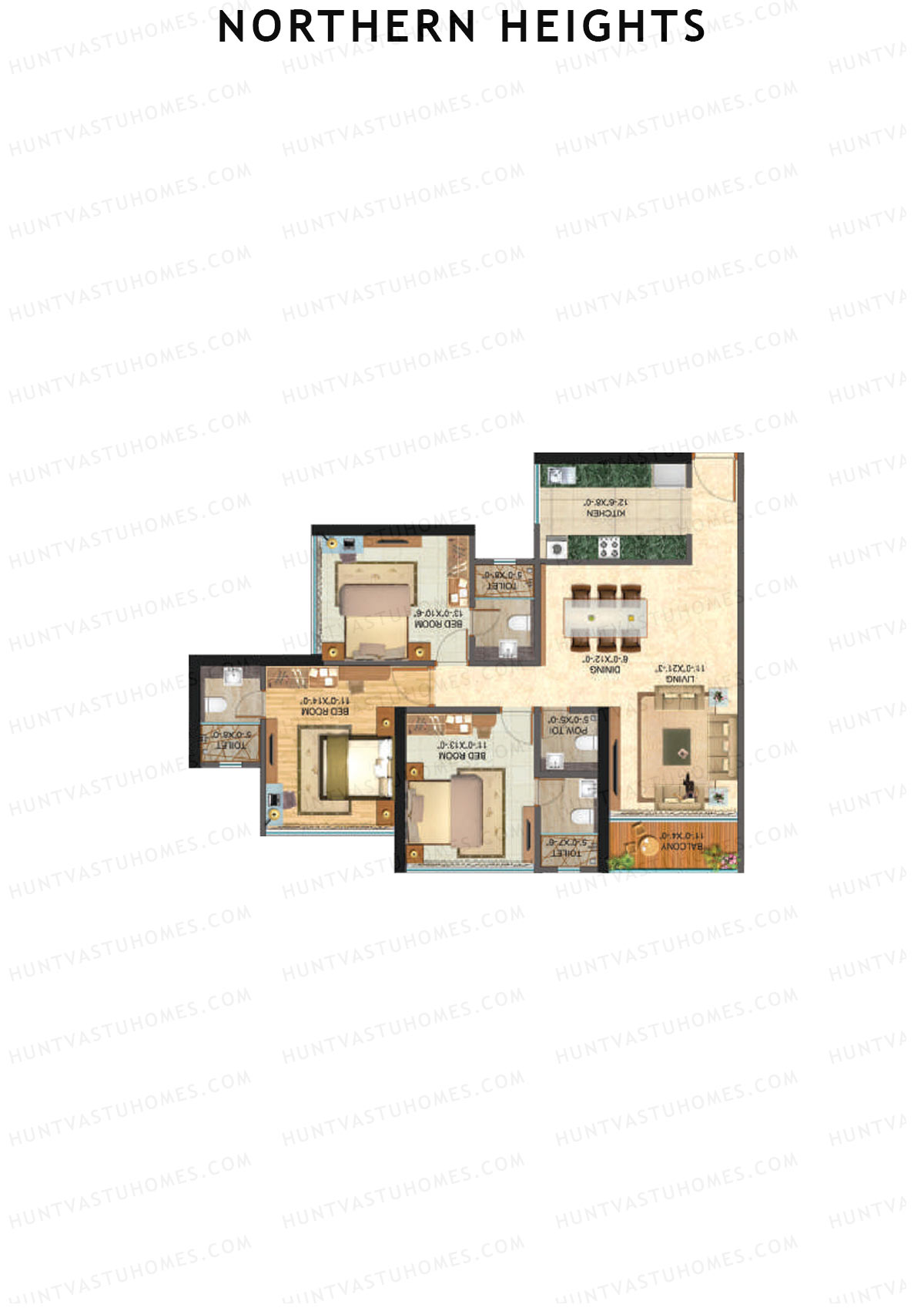 Northern Heights Tower 1 Unit 2 Floor Plan