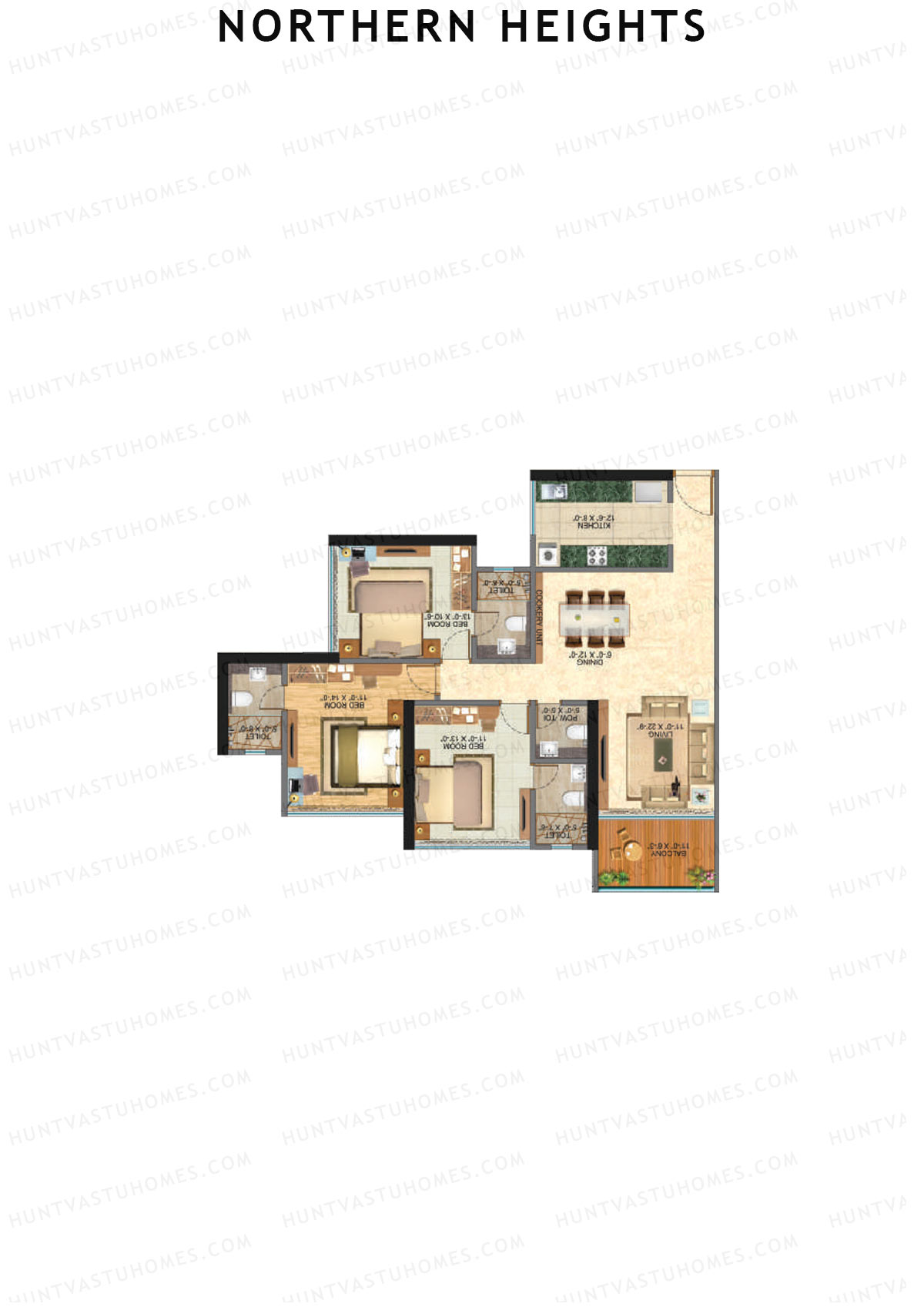 Northern Heights Tower 1 Unit 2 Floor Plan