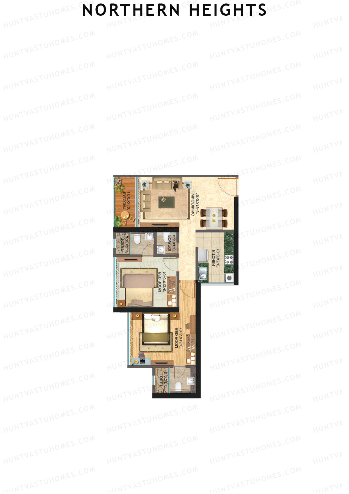 Northern Heights Tower 1 Unit 3 (Type C) Floor Plan