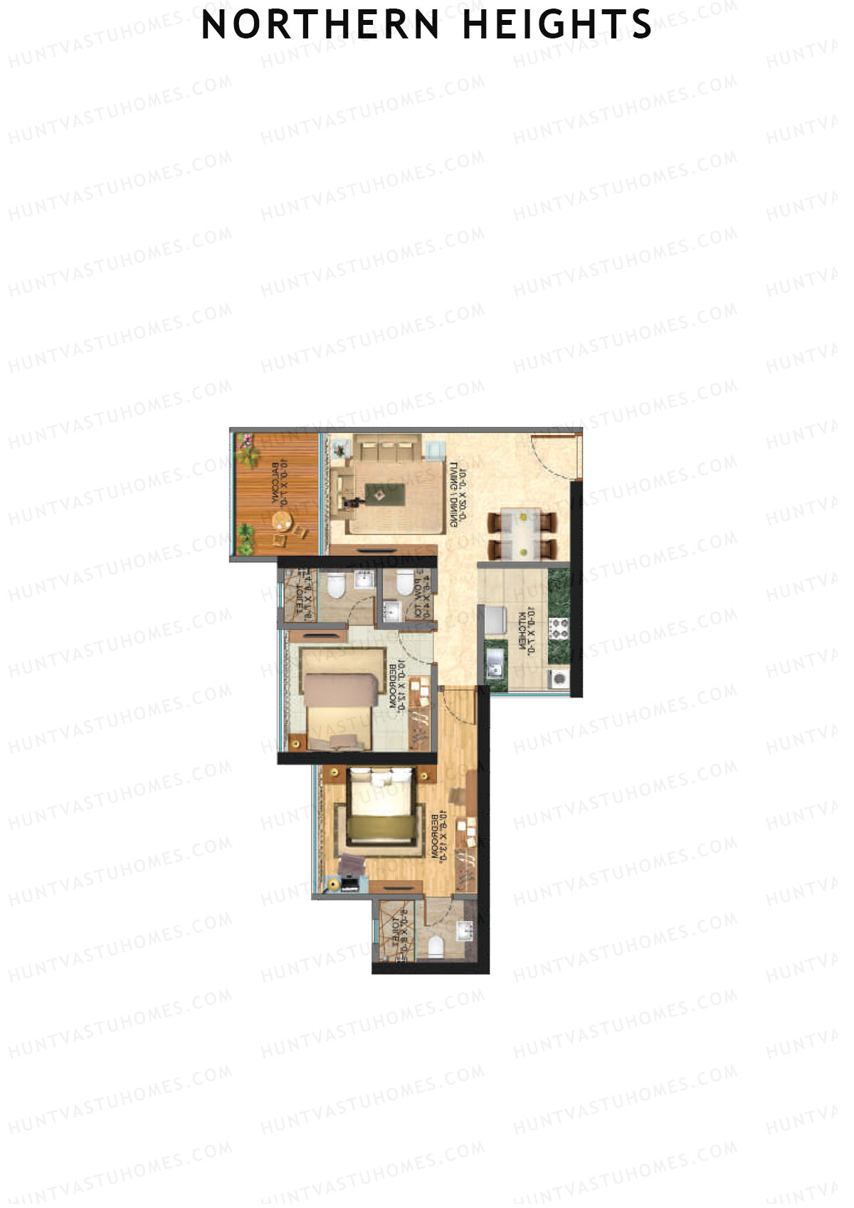 Northern Heights Tower 1 Unit 3 (Type C) Floor Plan
