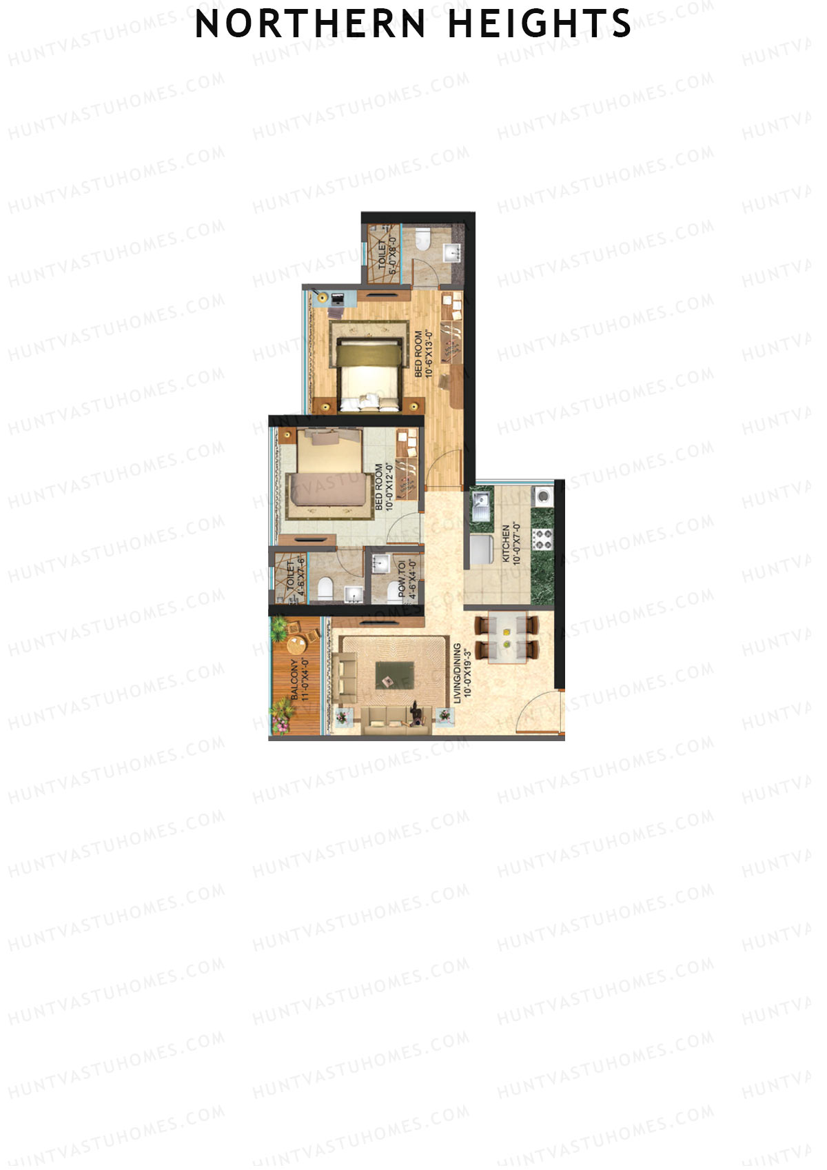 Northern Heights Tower 1 Unit 4 (Type C) Floor Plan