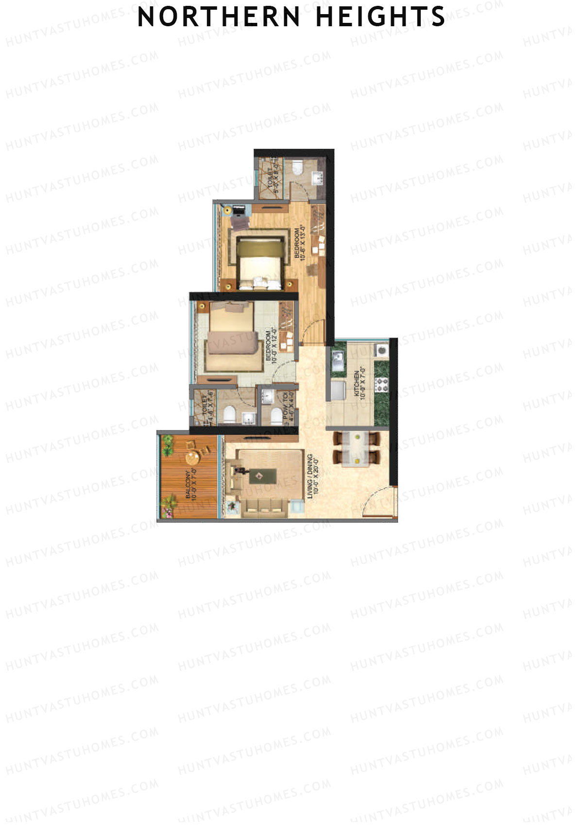 Northern Heights Tower 1 Unit 4 (Type C) Floor Plan