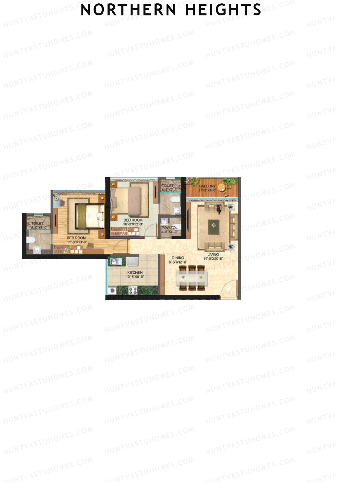 Northern Heights Tower 1 Unit 5 (Type A) Floor Plan
