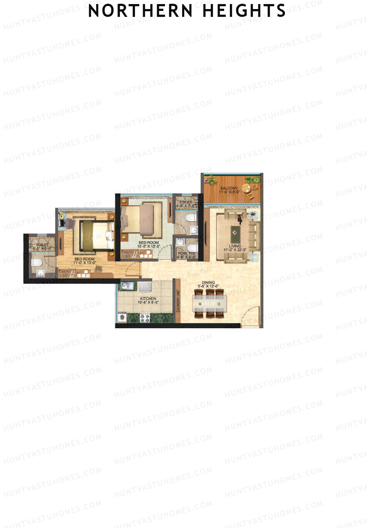 Northern Heights Tower 1 Unit 5 (Type A) Floor Plan