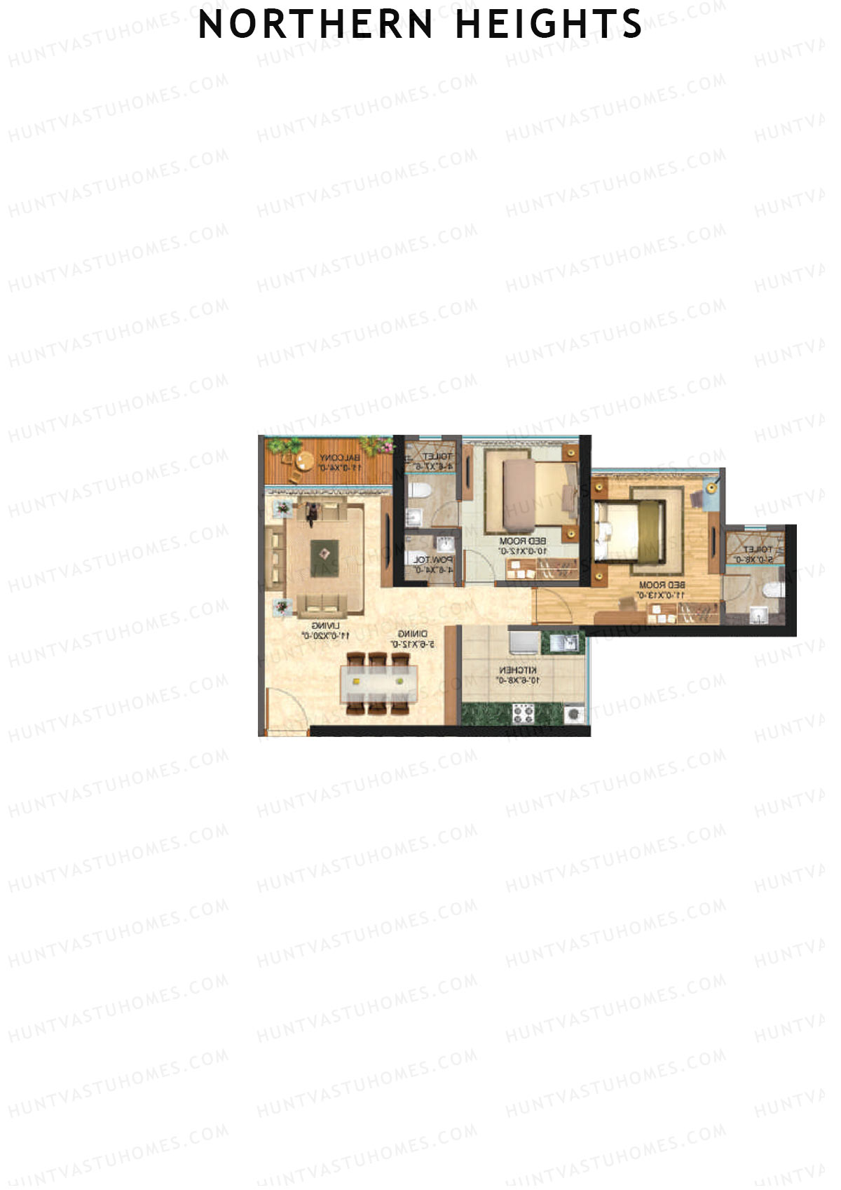 Northern Heights Tower 1 Unit 6 (Type A) Floor Plan