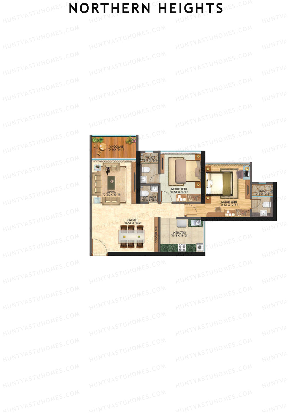 Northern Heights Tower 1 Unit 6 (Type A) Floor Plan
