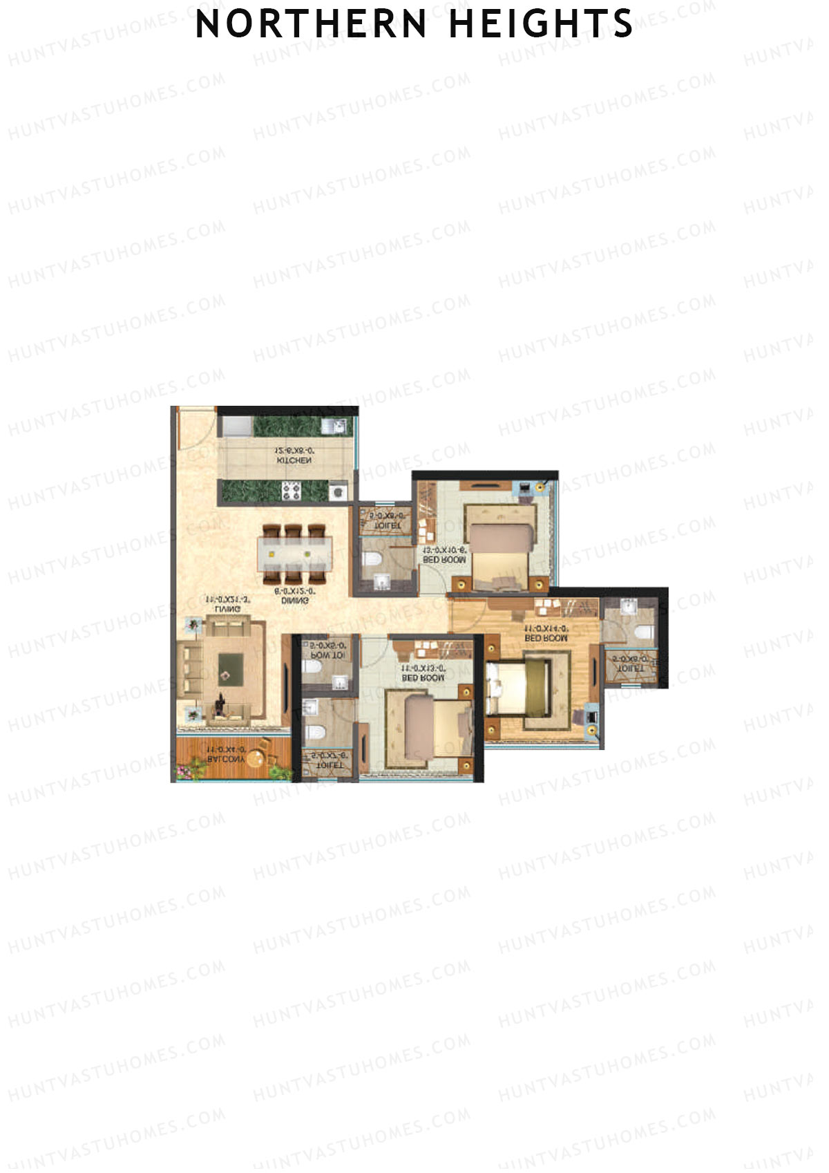 Northern Heights Tower 2 Unit 1 Floor Plan