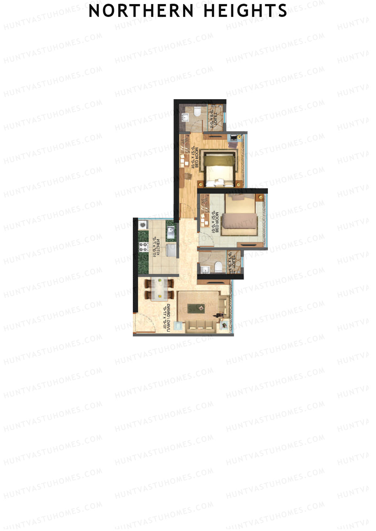 Northern Heights Tower 2 Unit 5 (Type B) Floor Plan