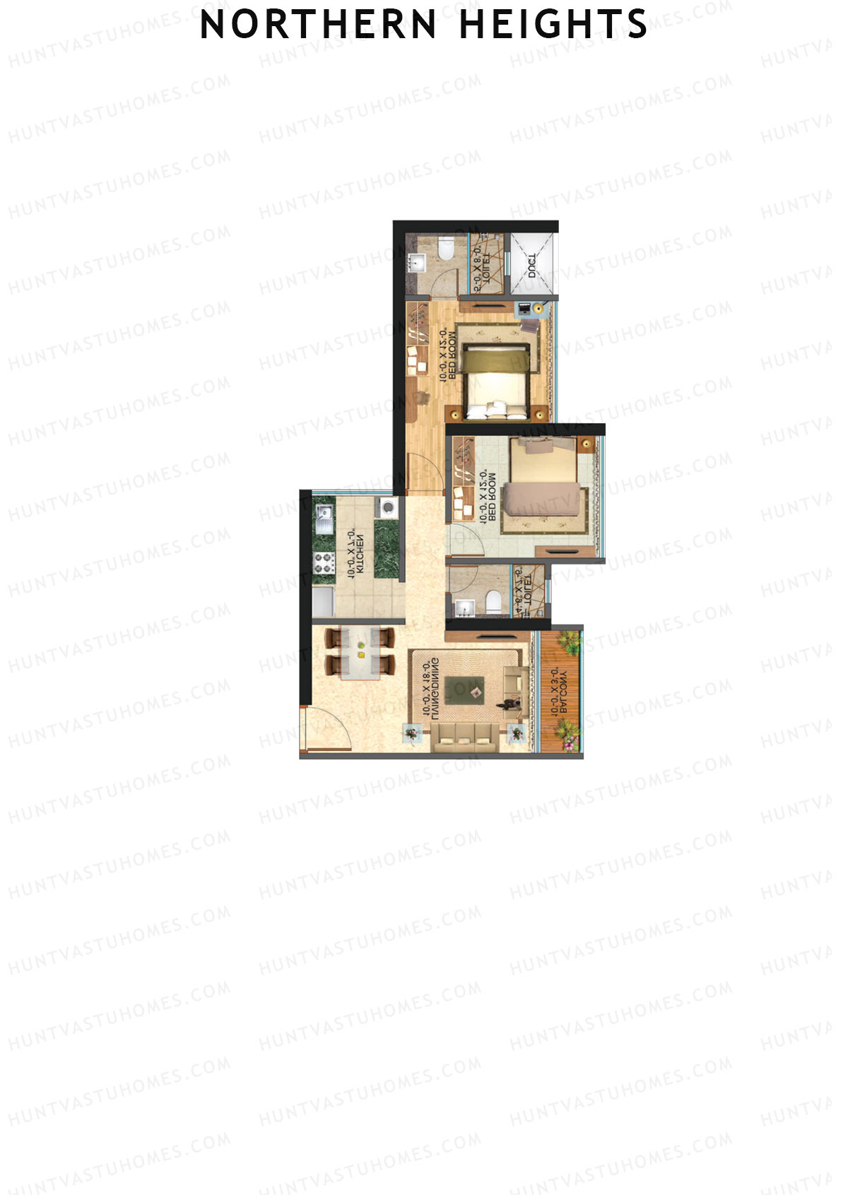 Northern Heights Tower 2 Unit 5 (Type B) Floor Plan