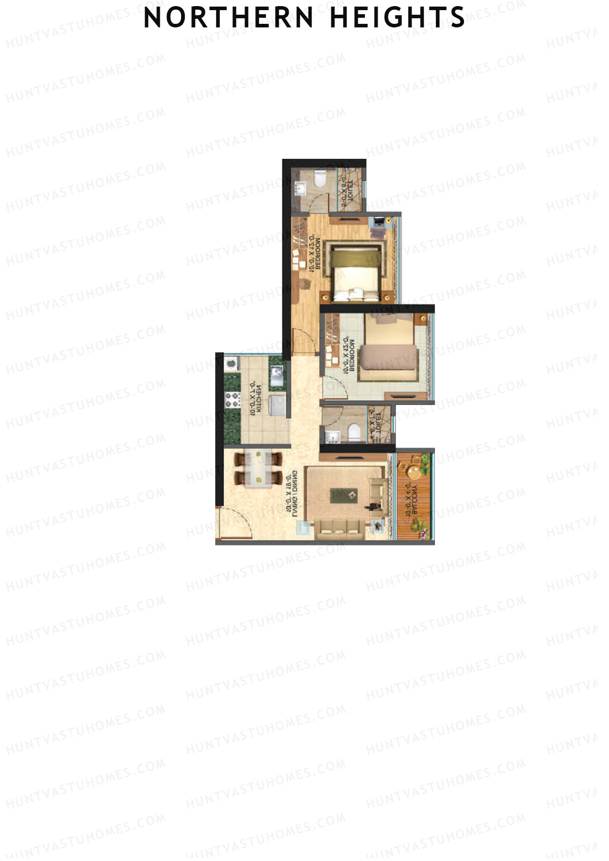 Northern Heights Tower 2 Unit 5 (Type B) Floor Plan