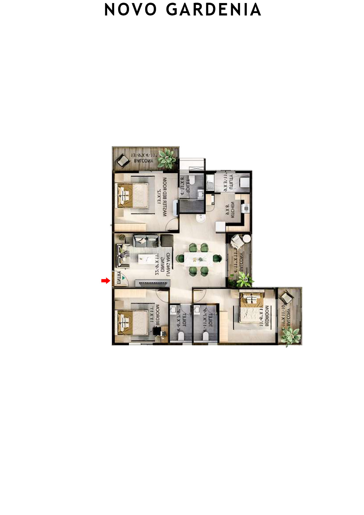 Novo Gardenia Tower A Unit A4 Floor Plan