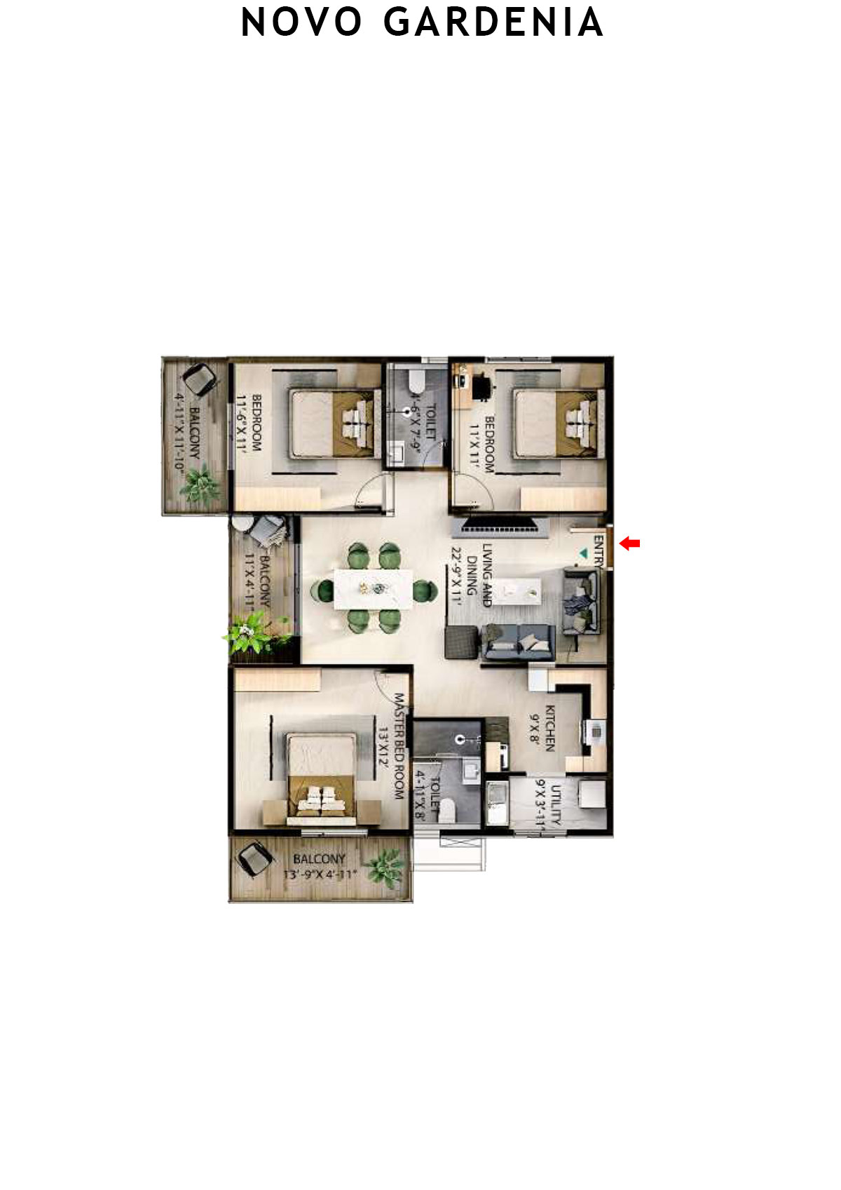 Novo Gardenia Tower A Unit A5 Floor Plan