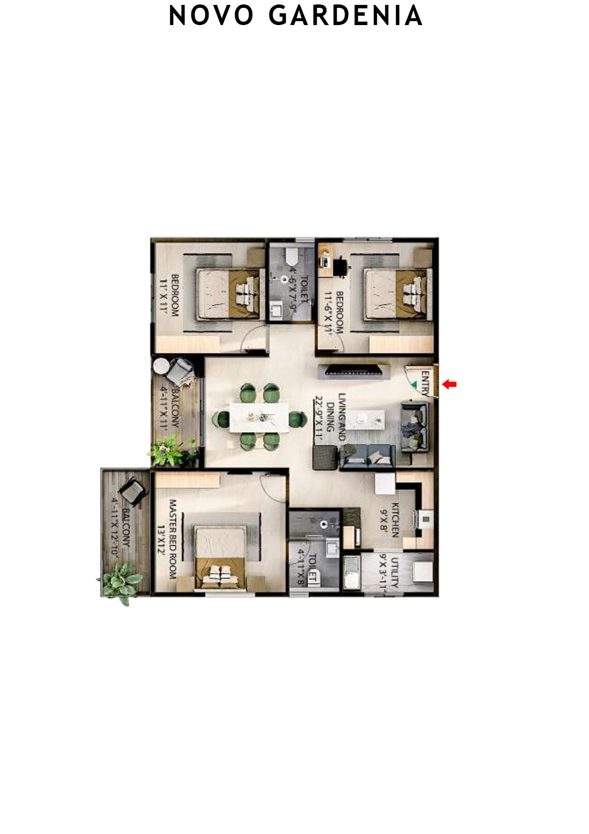 Novo Gardenia Tower A Unit A7 Floor Plan
