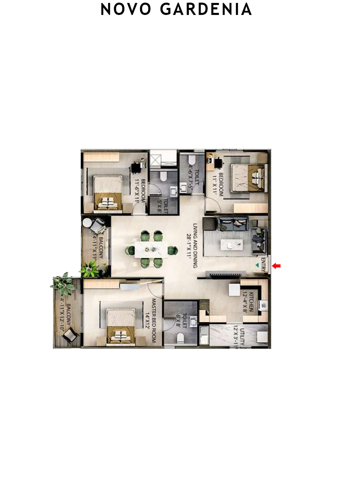 Novo Gardenia Tower A Unit A8 Floor Plan