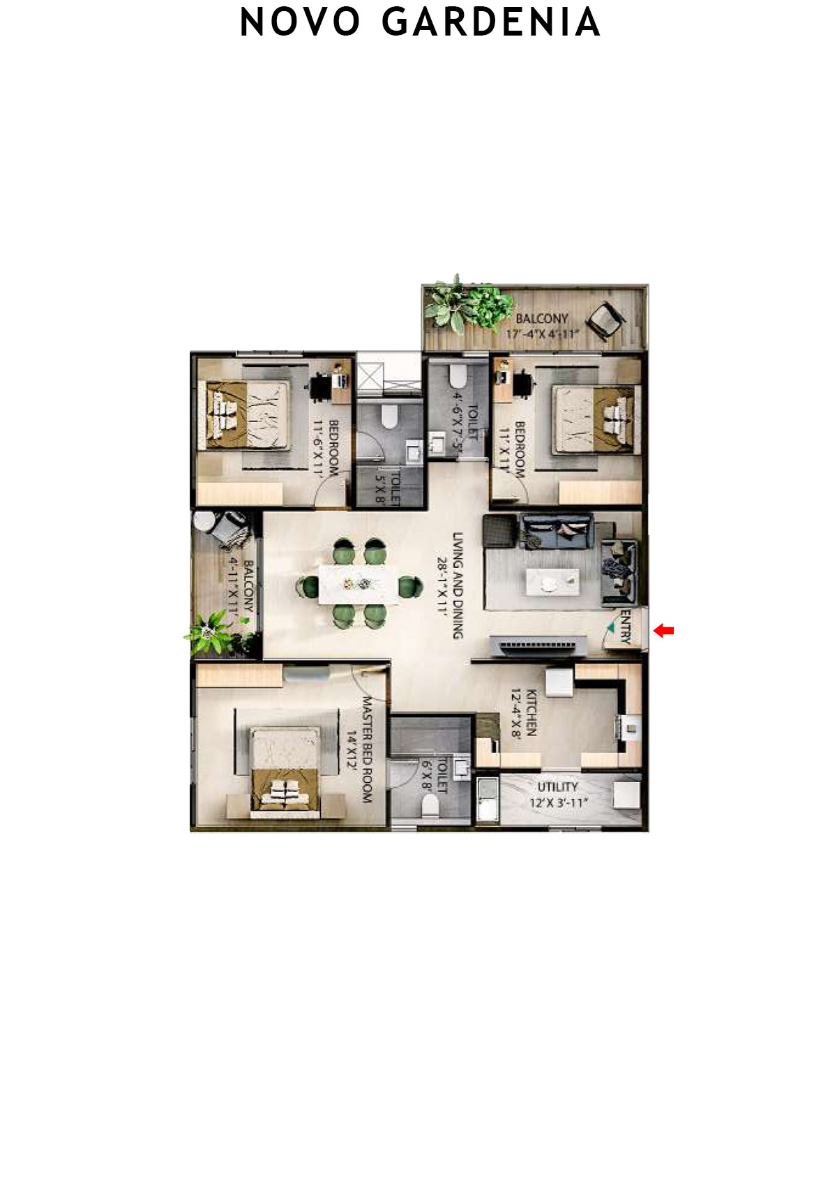 Novo Gardenia Tower A Unit A9 Floor Plan