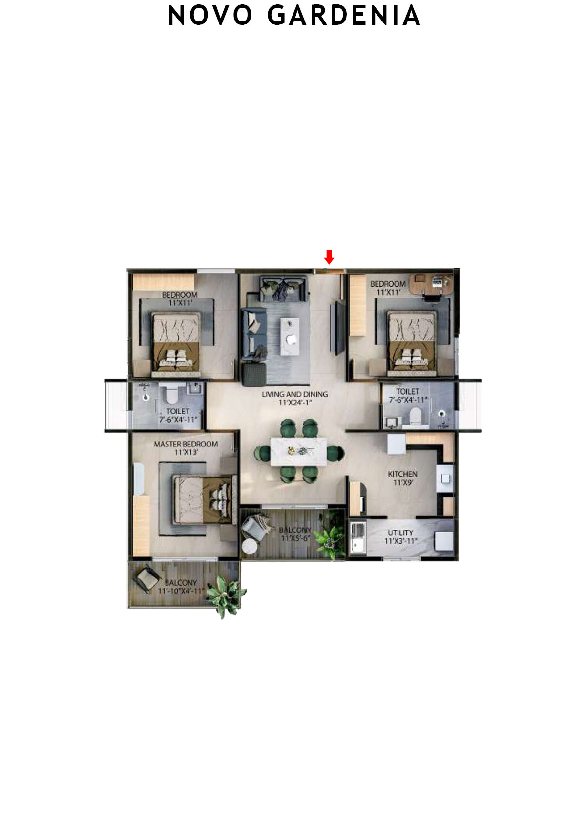 Novo Gardenia Tower B Unit B7 Floor Plan