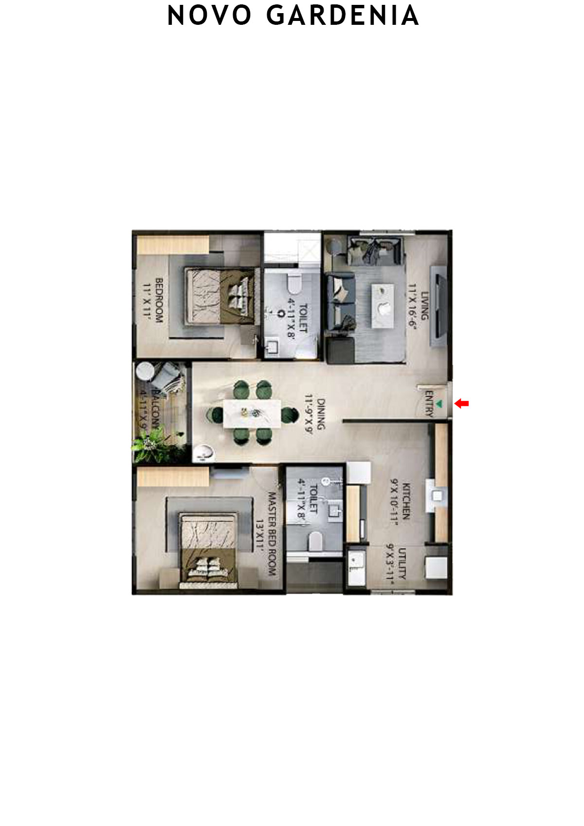 Novo Gardenia Tower C Unit C6 Floor Plan