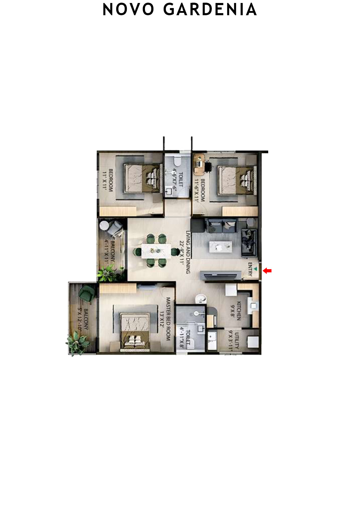 Novo Gardenia Tower C Unit C7 Floor Plan
