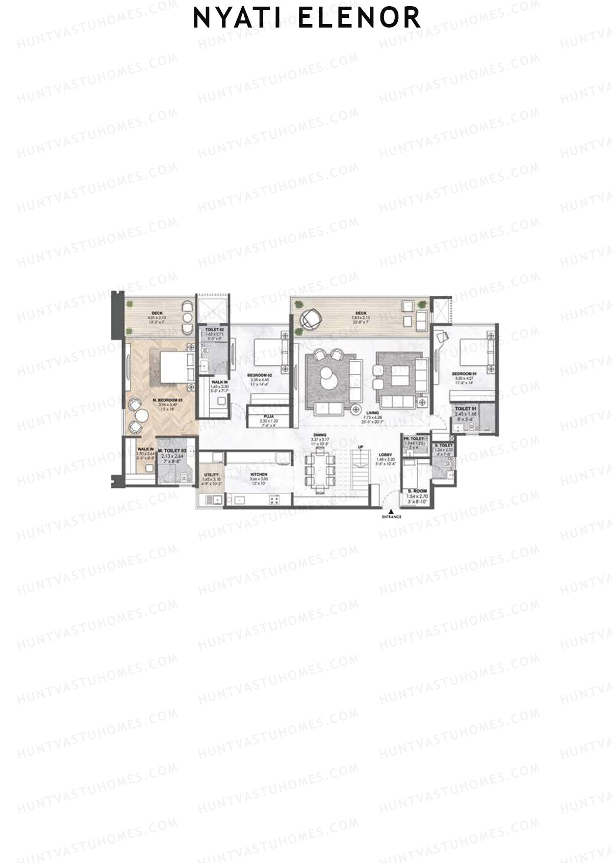 Nyati Elenor, Tower A, Unit 1 (Type DU), 6BHK, Carpet Area 3994   sq ft 