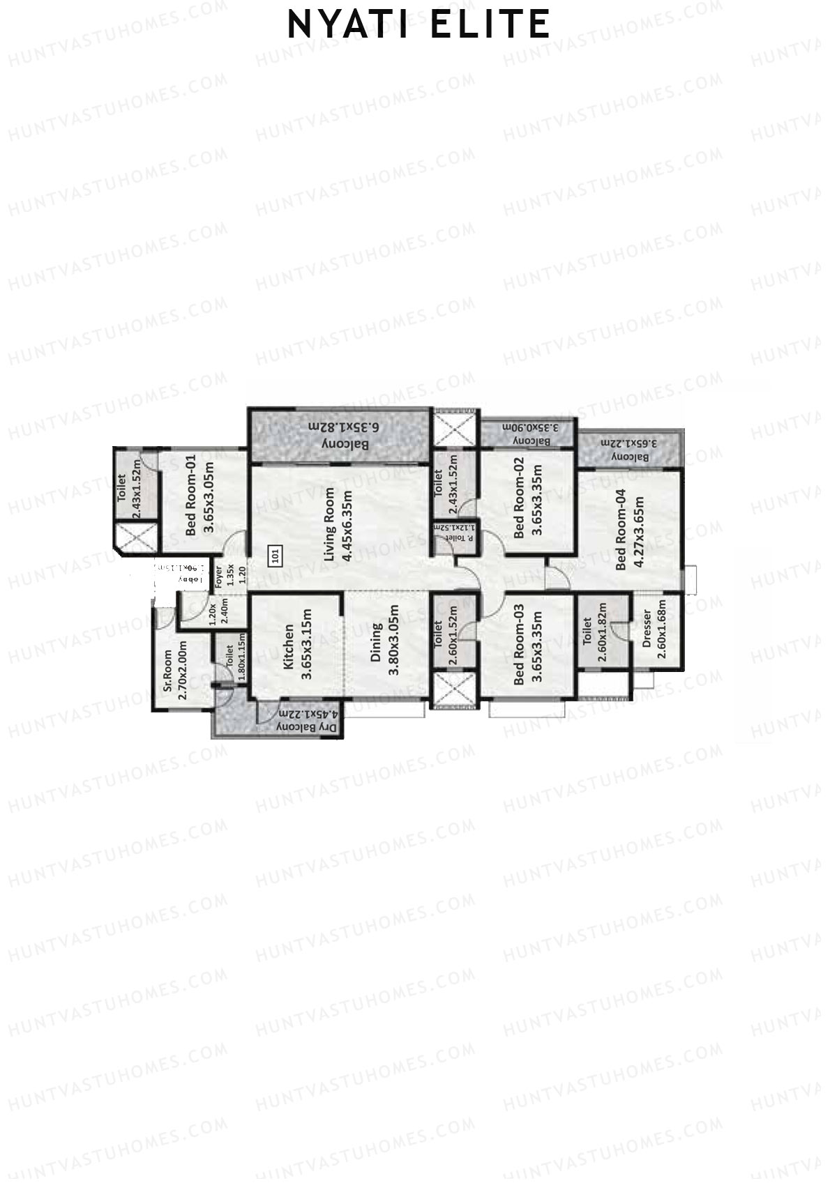Nyati Elite Wing A Unit 1 Floor Plan