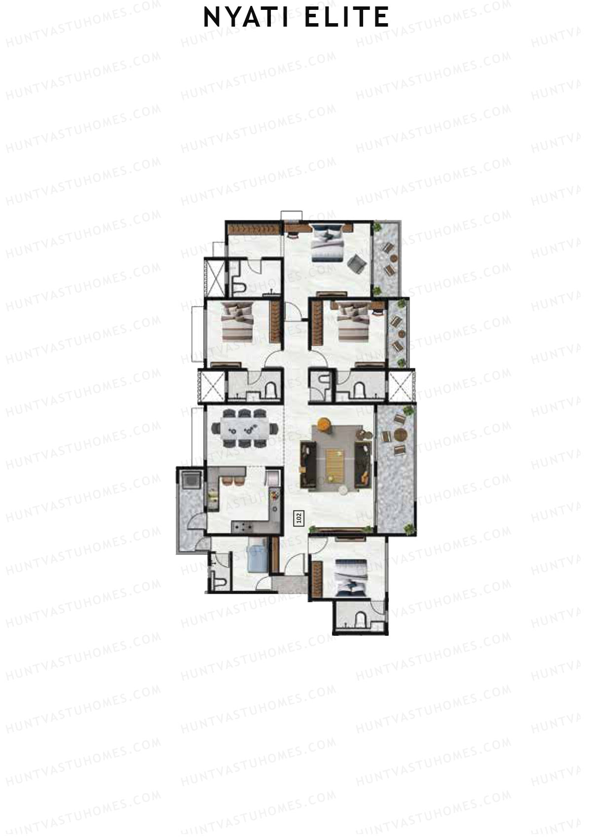 Nyati Elite Wing A Unit 2 Floor Plan