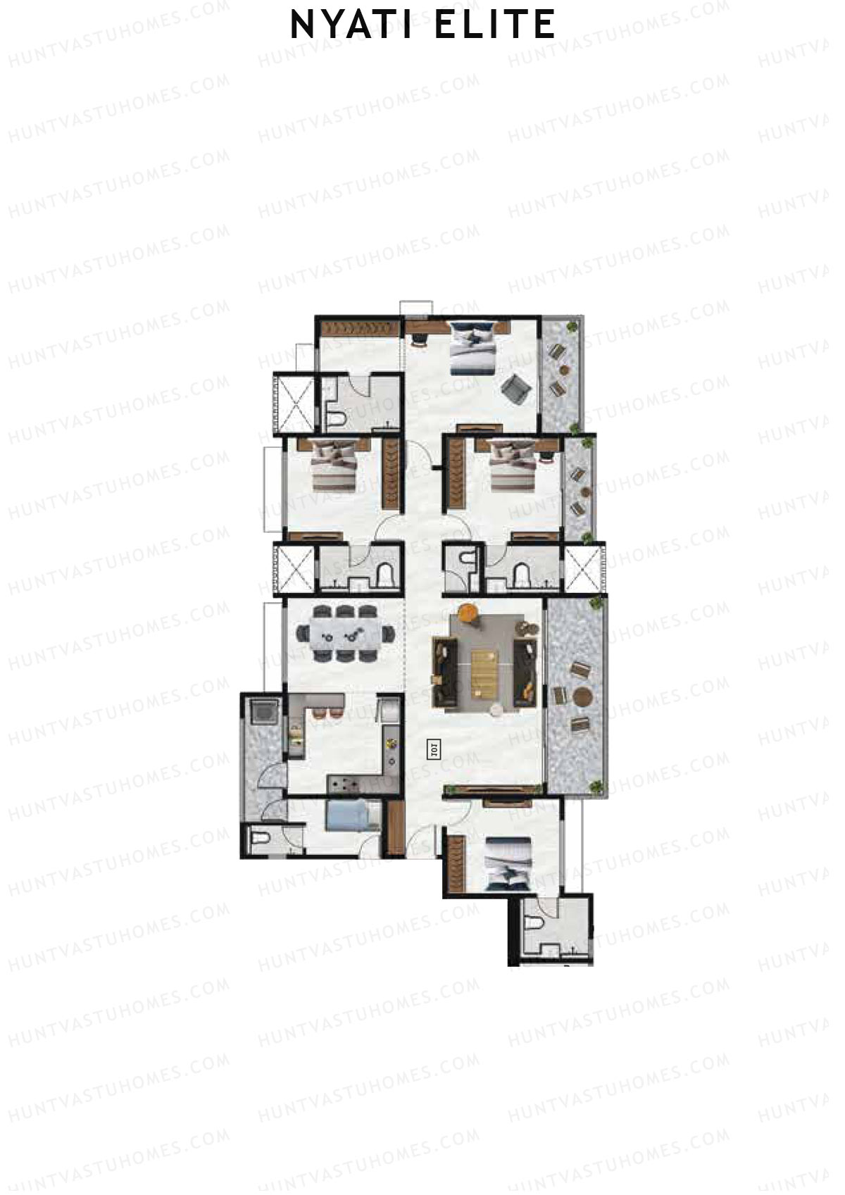 Nyati Elite Wing B Unit 2 Floor Plan
