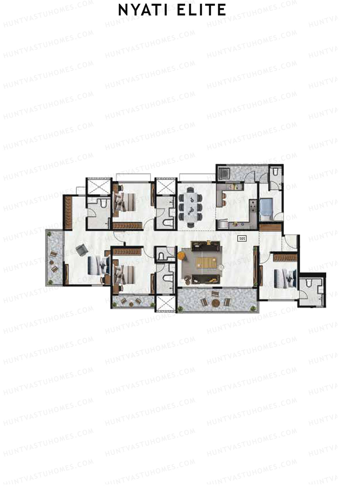 Nyati Elite Wing C Unit 1 Floor Plan
