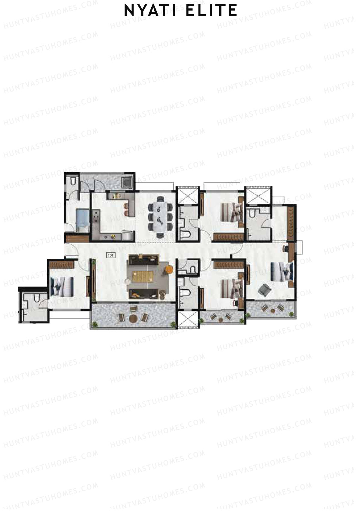 Nyati Elite Wing C Unit 2 Floor Plan