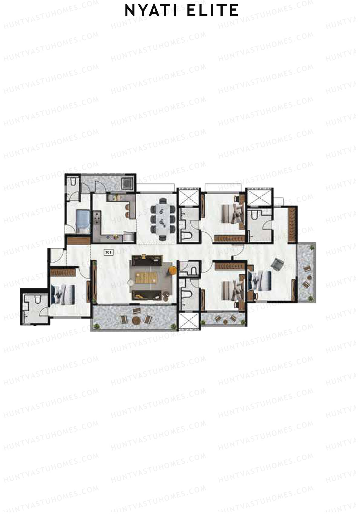 Nyati Elite Wing D Unit 1 Floor Plan