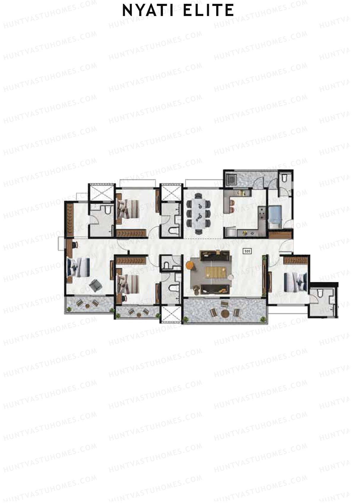 Nyati Elite Wing D Unit 2 Floor Plan