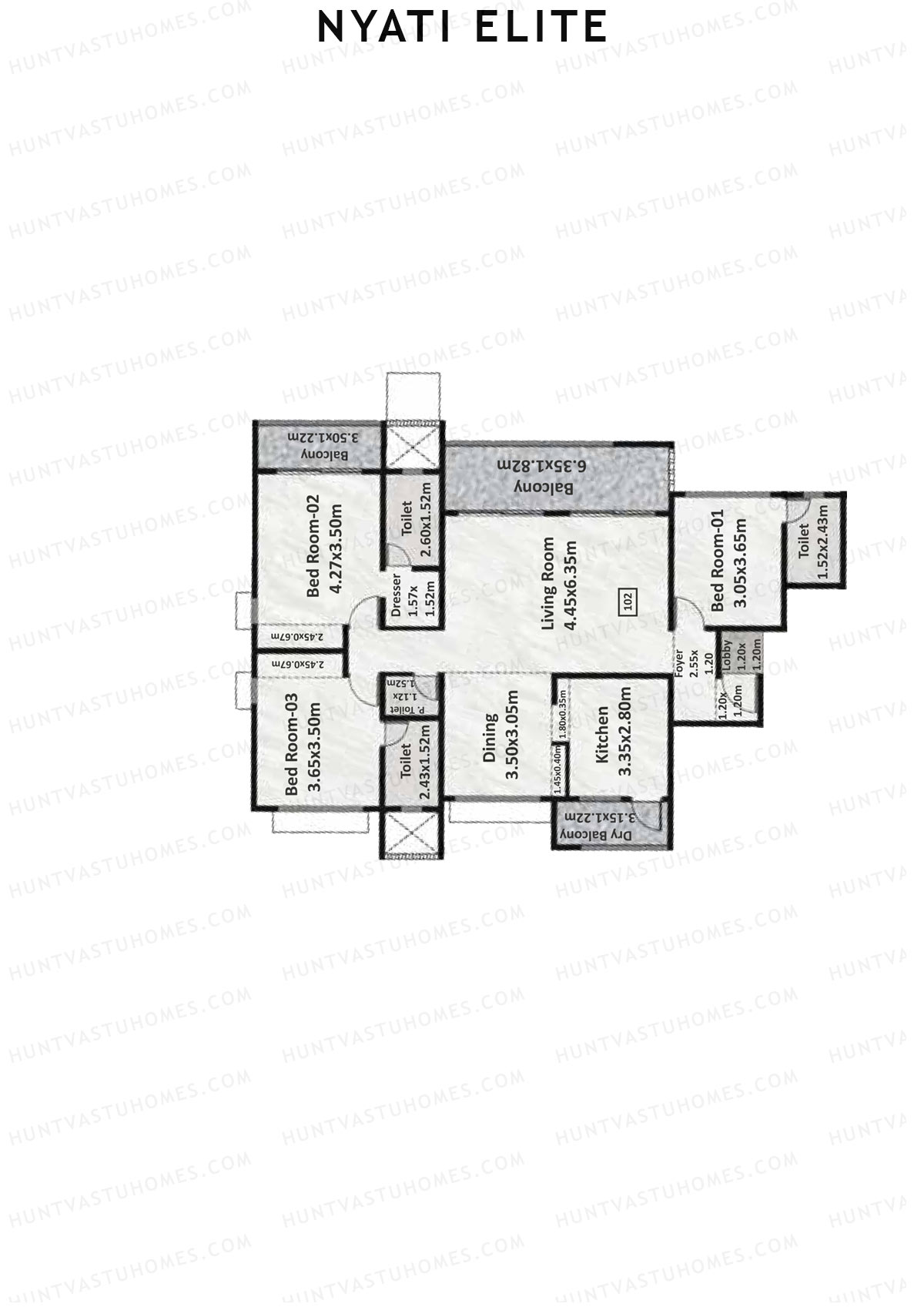 Nyati Elite Wing E Unit 2 Floor Plan