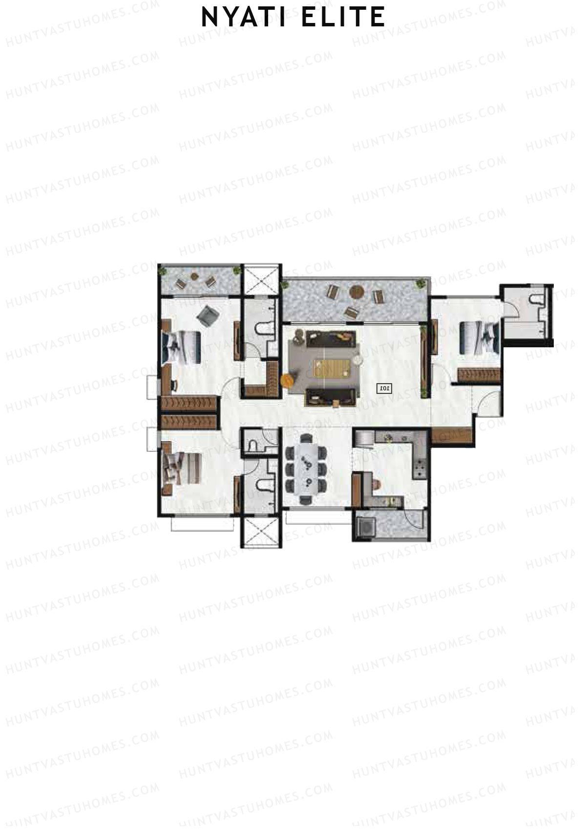 Nyati Elite Wing F Unit 2 Floor Plan