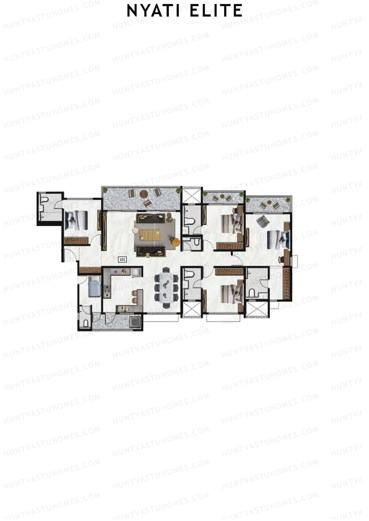 Nyati Elite Wing G Unit 1 Floor Plan