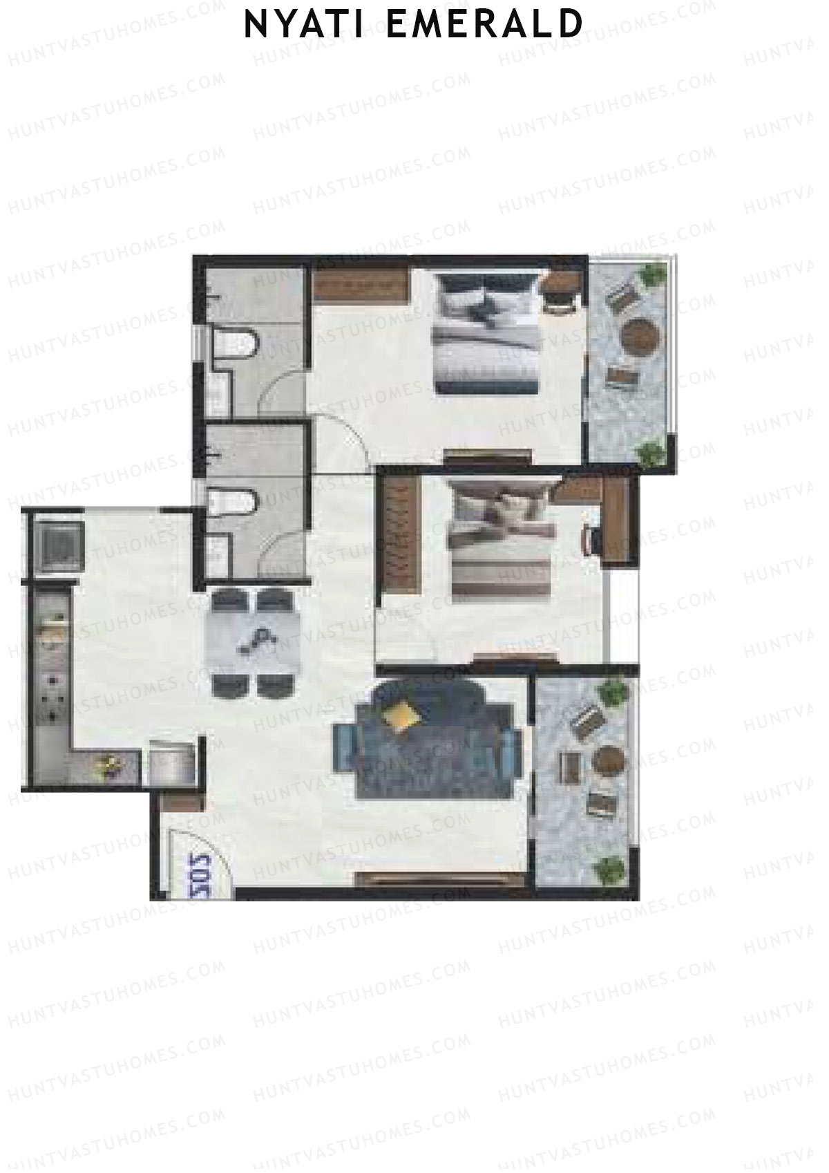 Nyati Emerald Wing A1 Unit 1 Floor Plan