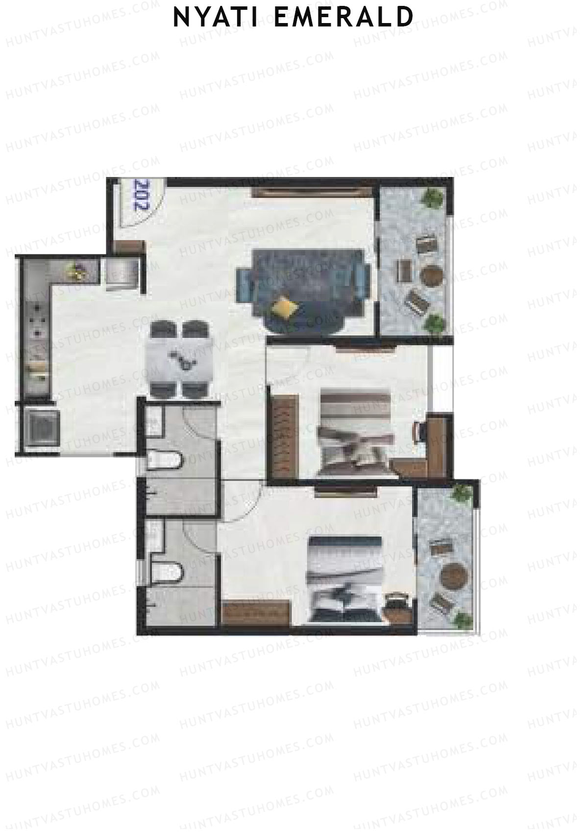 Nyati Emerald Wing A1 Unit 2 Floor Plan
