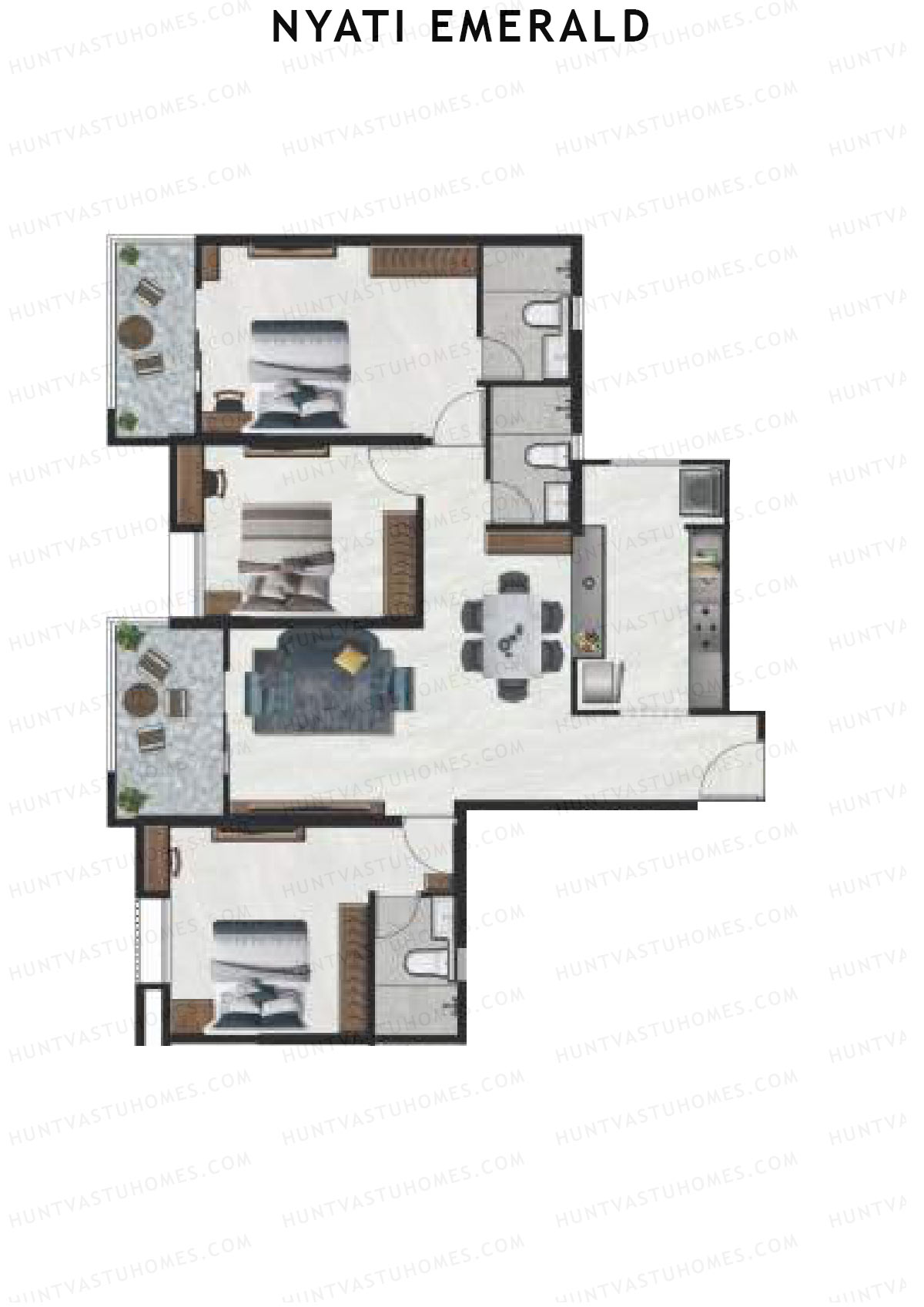 Nyati Emerald Wing A1 Unit 4 Floor Plan