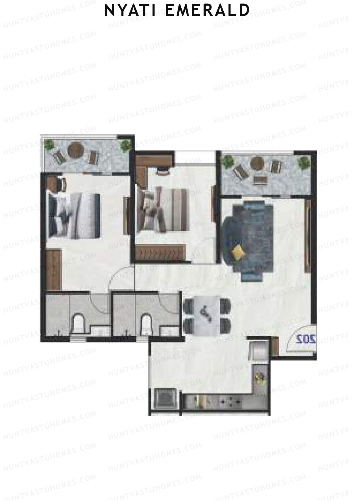 Nyati Emerald Wing B1 Unit 1 Floor Plan