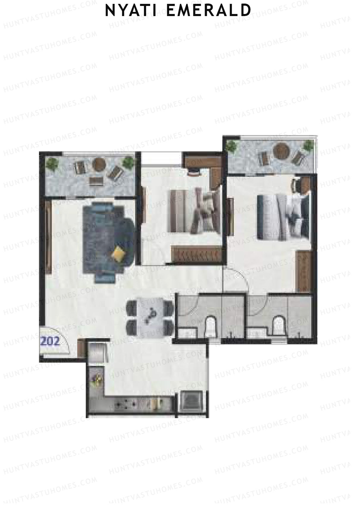Nyati Emerald Wing B1 Unit 2 Floor Plan