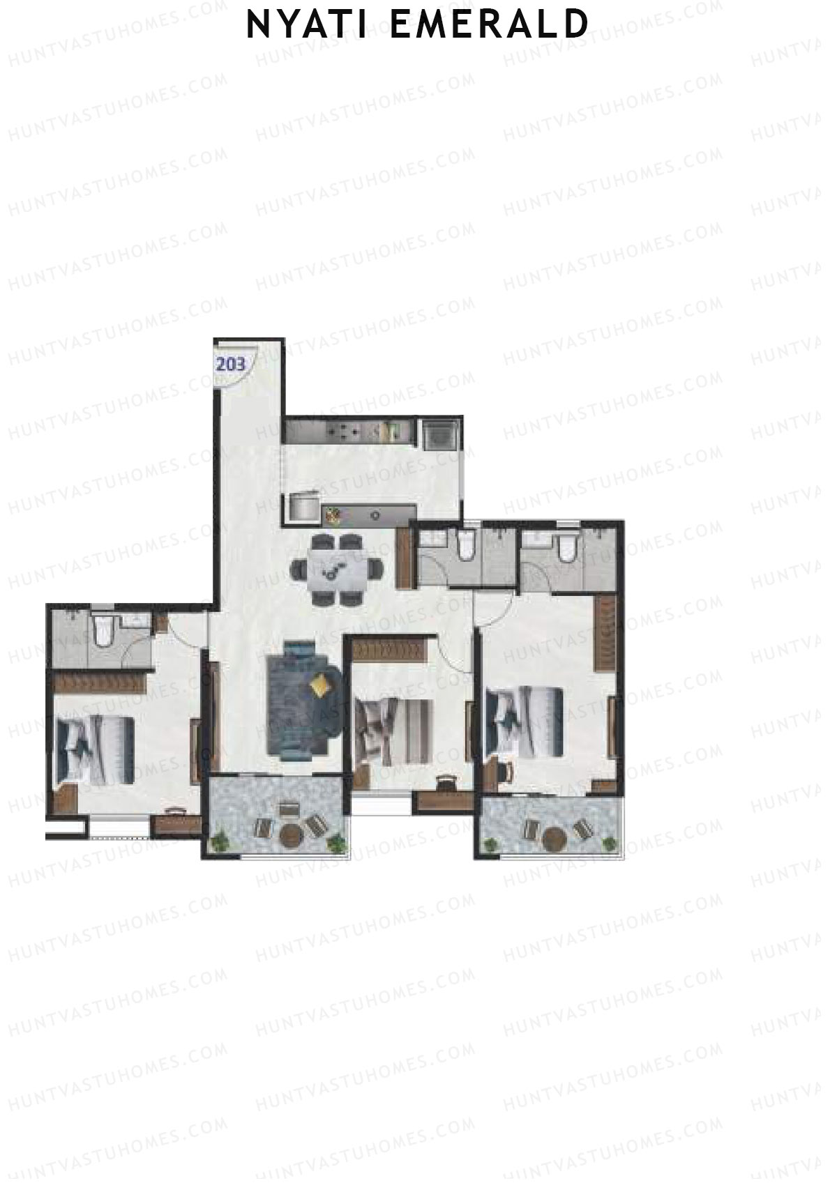 Nyati Emerald Wing B1 Unit 3 Floor Plan