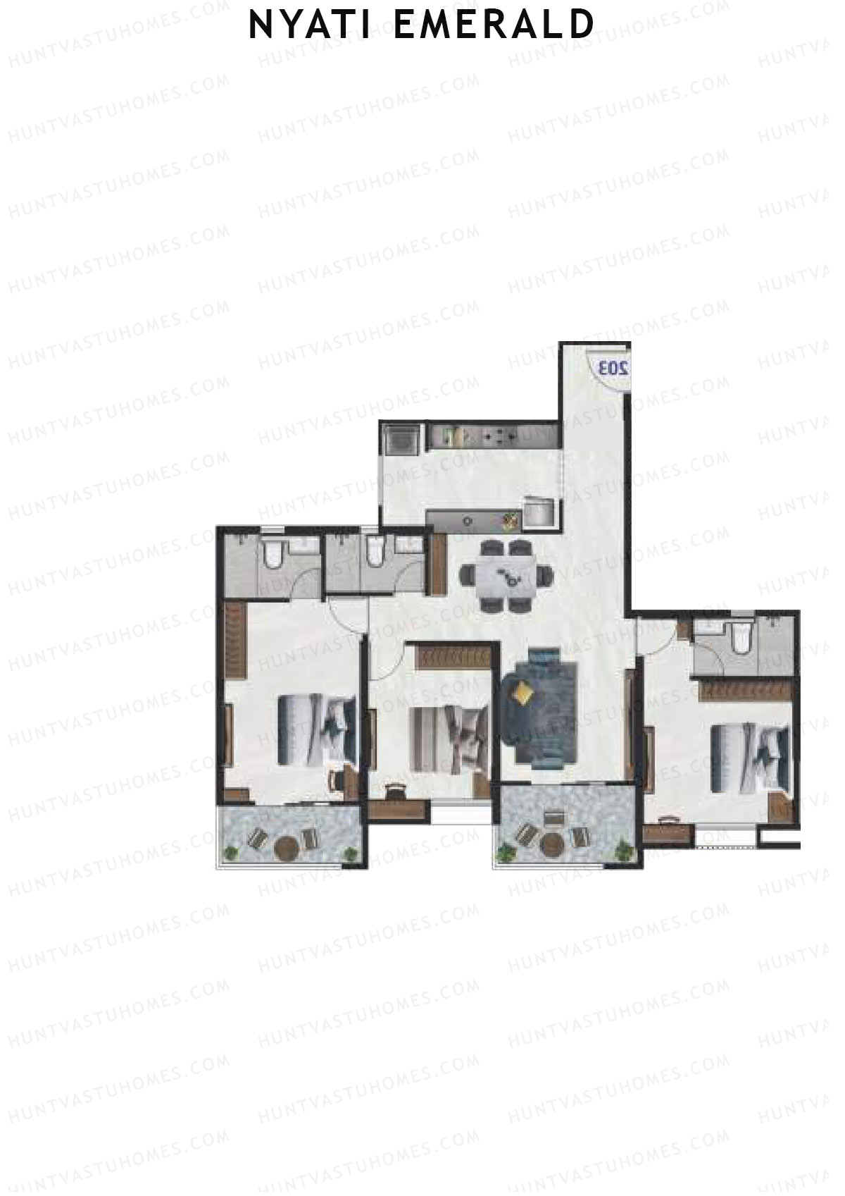 Nyati Emerald Wing B1 Unit 4 Floor Plan