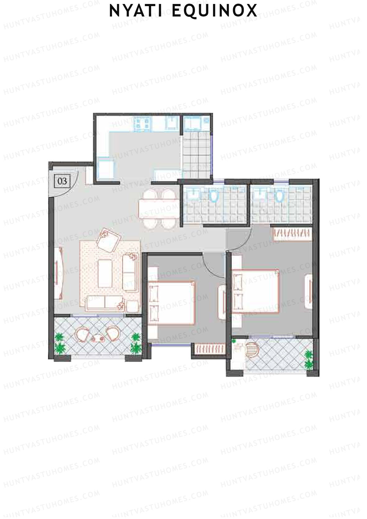Nyati Equinox Tower 1C Unit 3 Floor Plan