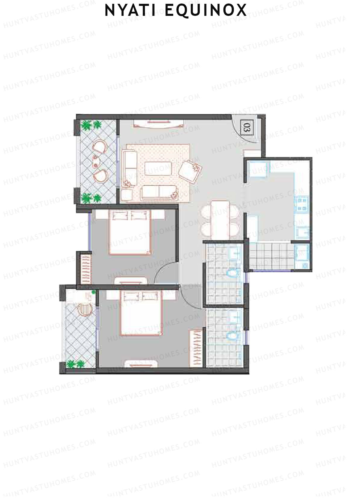 Nyati Equinox Tower 2F Unit 1 Floor Plan
