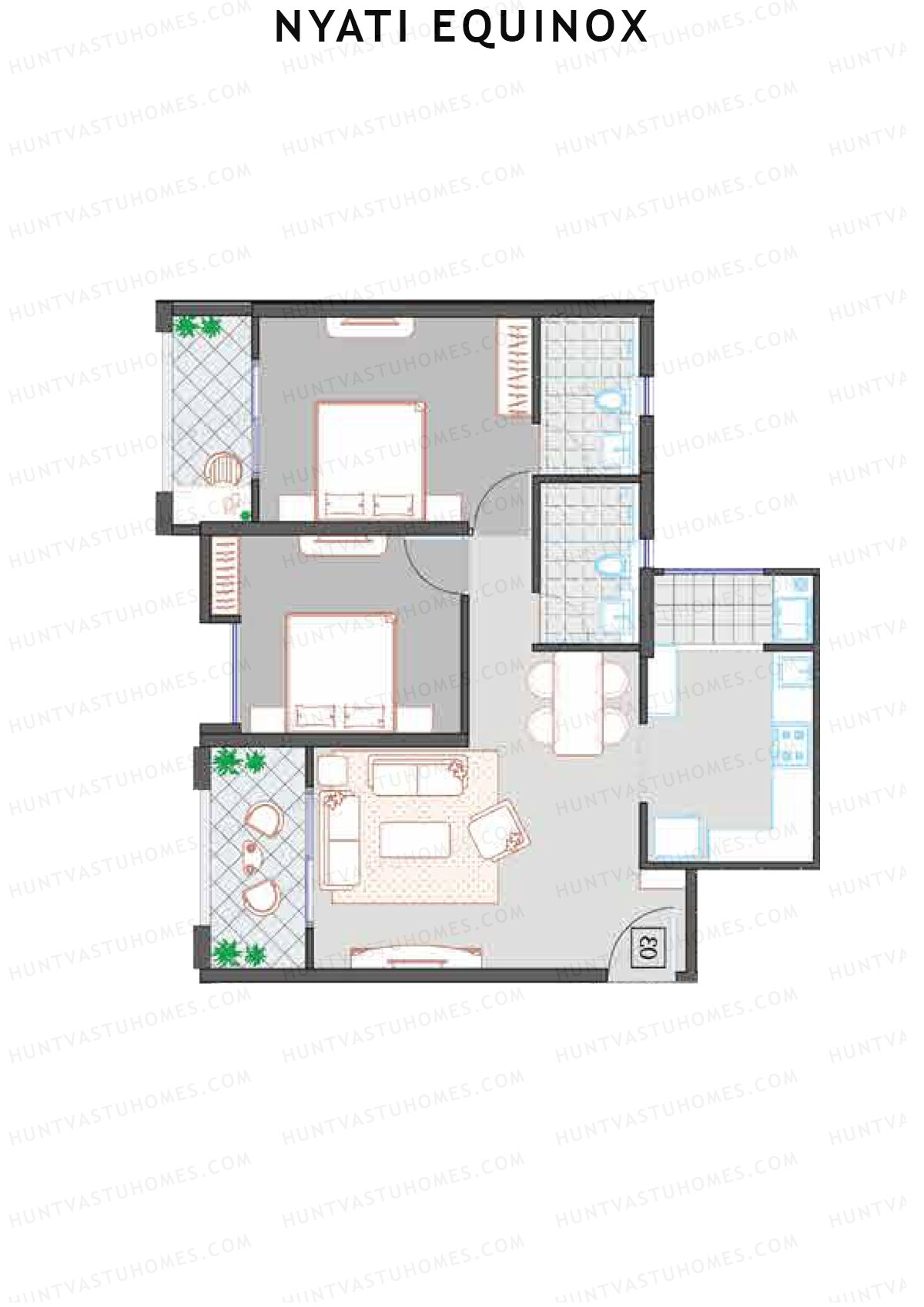 Nyati Equinox Tower 2F Unit 2 Floor Plan